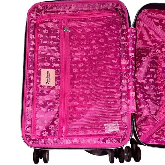 Juicy Couture Pink & White Ombre Hard Side 360 Spinner Suitcase Carry On Luggage - Picture 11 of 12